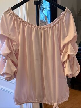 Prelude light pink/blush Sheer Textured Blouse
